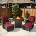 thumbnail image 2 of Bellefurn 6 Pieces Patio Furniture Sets with Fire Pit and Swivel Rocker Chairs,Outdoor Furniture with Fire Pit & Ottoman Outdoor Conversation Set for Porch Deck Backyard Poolside, 2 of 13