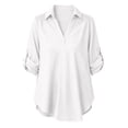 thumbnail image 6 of Guluxicc Women's Lounge Shirts Lightweight Collared V Neck Long Sleeve Solid Tops for Summer Casual Outfits, 6 of 6