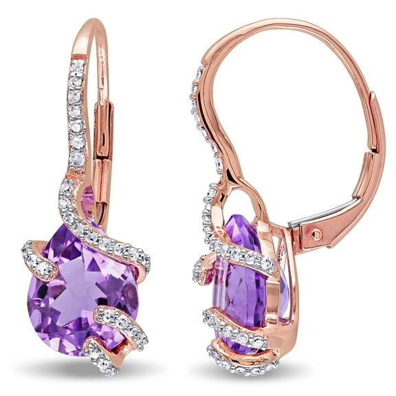 Everly Women's Amethyst 10k Rose Gold Earrings