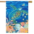 thumbnail image 2 of Briarwood Lane Swimming Sea Turtle Summer House Flag, 2 of 4