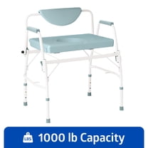 Medline Bariatric Drop-Arm Commode For Elderly and Disabled, Heavy Duty Steel Toilet Chair, 1,000 lb. Weight Capacity