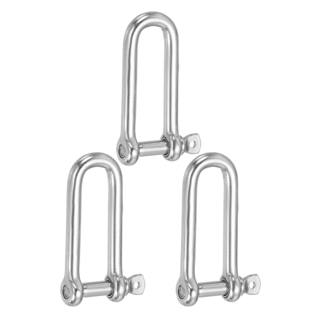 Ganchos en D Uxcell, (1/4" 6mm, 3 Pcs), Gancho de acero inoxidable 304, mini gancho de clevis