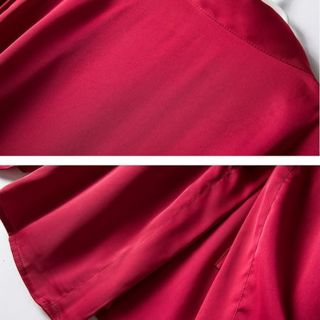 

Cathalem plus Size Lingerie Set Women Underwear Satin Sleepwear Robes Silk Pajamas Nightdress Lingerie 1/4 Cup Bra Underwear Red XX-Large