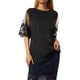 thumbnail image 3 of Txlixc Camiseta de Mujer, Verano Adulto Color sólido Encaje Manga Corta Cuello Redondo Blusa Mujer Tops Txlixc Moda, 3 of 9