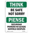 thumbnail image 1 of SignMission OS-TS-A-1824-L-11803 18 x 24 in. OSHA Think Sign - Be Safe Lock It Out Bilingual, 1 of 1