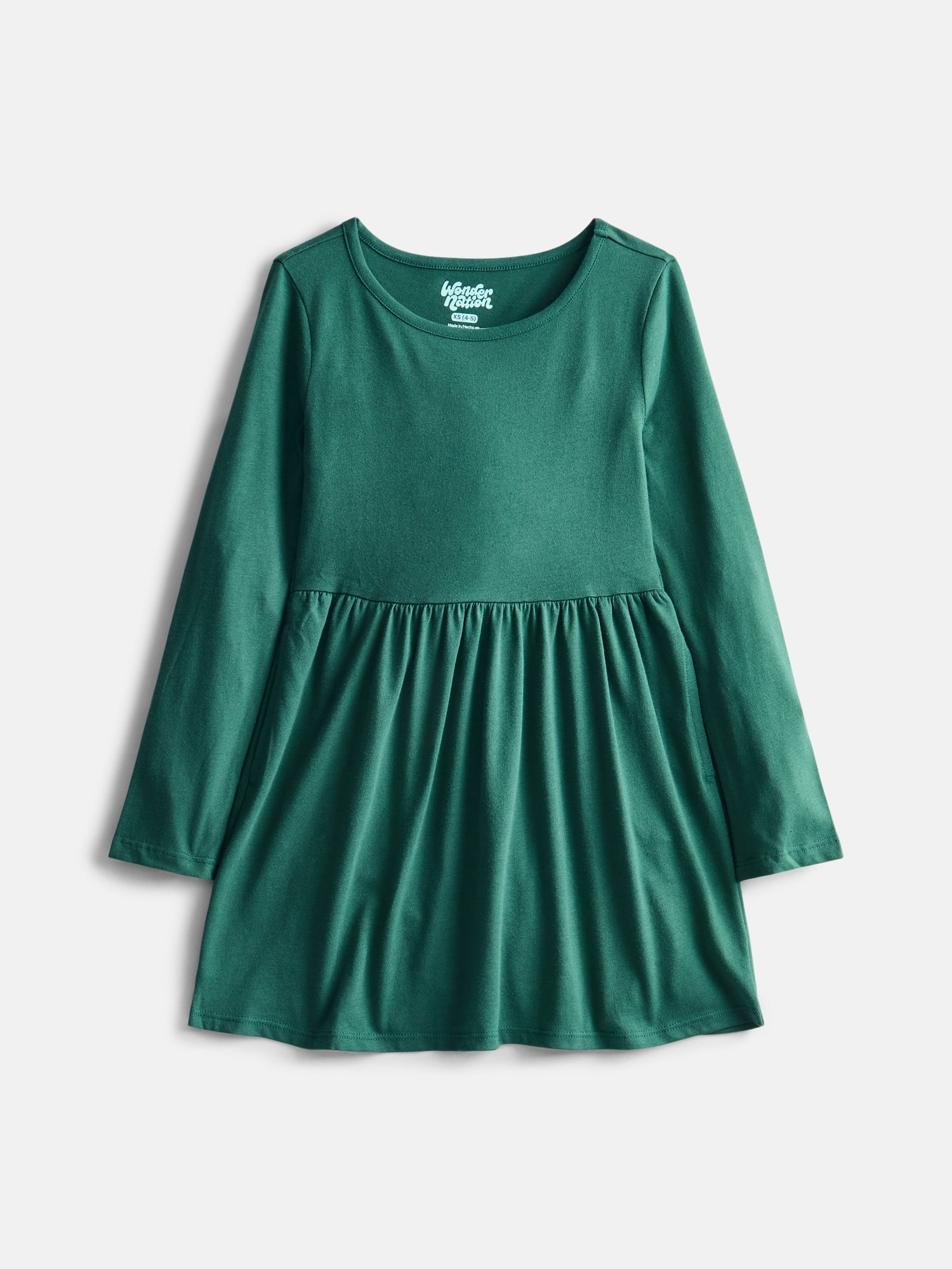 Wonder Nation Girls Long Sleeve Dress, 2 Pack, Sizes 4-18 & Plus
