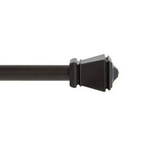 Kenney Amelia 48-84" Petite Café Adjustable Curtain Rod, 7/16" Dia., Black