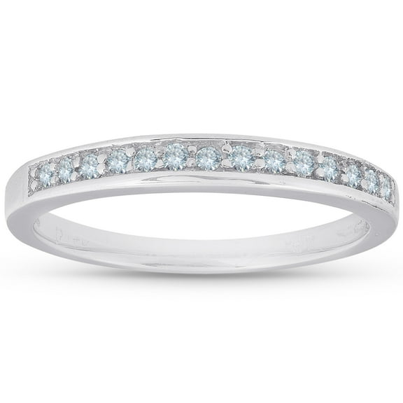 Pompeii 1/5ct Lab Created Diamond Womens Wedding Ring 14K White Gold (F,VS)