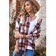 thumbnail image 4 of ABPHQTO Chaqueta de mujer con botones y bolsillo con estampado de cuadros rojos, 4 of 5