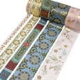 thumbnail image 2 of Wrapables Decorative Gold Foil Washi Tape and Sticker Set for Stationery, Diary, Card Making (10 Rolls & 10 Sheets), Scenic Burgundy, 2 of 8