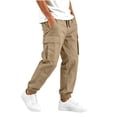 thumbnail image 5 of Falkdiz Cargo Pants for Boys Sport Joggers Pockets Winter Drawstring Pantalones Relaxed fit Stylish Boys Trousers, Khaki, Size: 10-11Years, 5 of 8