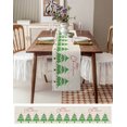 thumbnail image 3 of Green Tree Christmas Burlap-Cotton Table Runner 72 Inches Long,Xmas Tree Snowflake Rustic Farmhouse Table Runners,Outdoor Dining Tablecloths Decor for Baby Shower Party Wedding 13x72, 3 of 9
