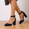 thumbnail image 2 of BURUDANI Womens High Heel Closed Toe Chunky Wedding Shoes Pumps, 2 of 9