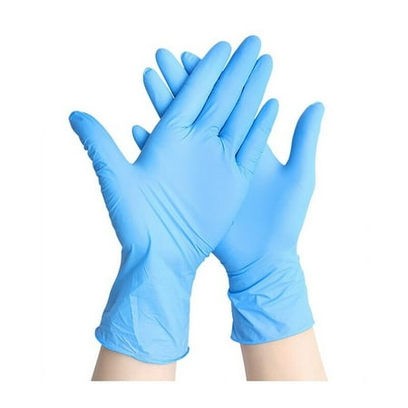 Disposable nitrile gloves. Talc and latex free. Box of 100 gloves. Size ...