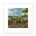 thumbnail image 1 of Venne Princes Maurice Valkenburg Horse Fair 8X8 Inch Square Wooden Framed Wall Art Print Picture with Mount, 1 of 4