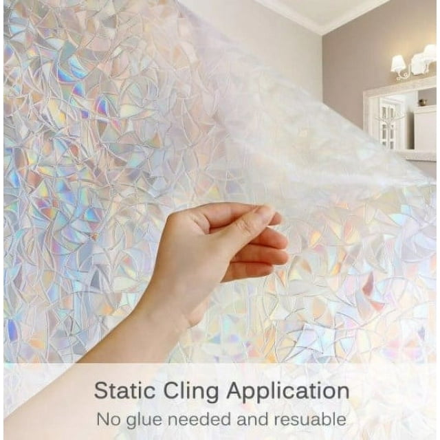 Electrostatic Window Film Frosted Glass Sticker for Bathroom Toilet Privacy UV Protection Heat Control No Glue Reusable
