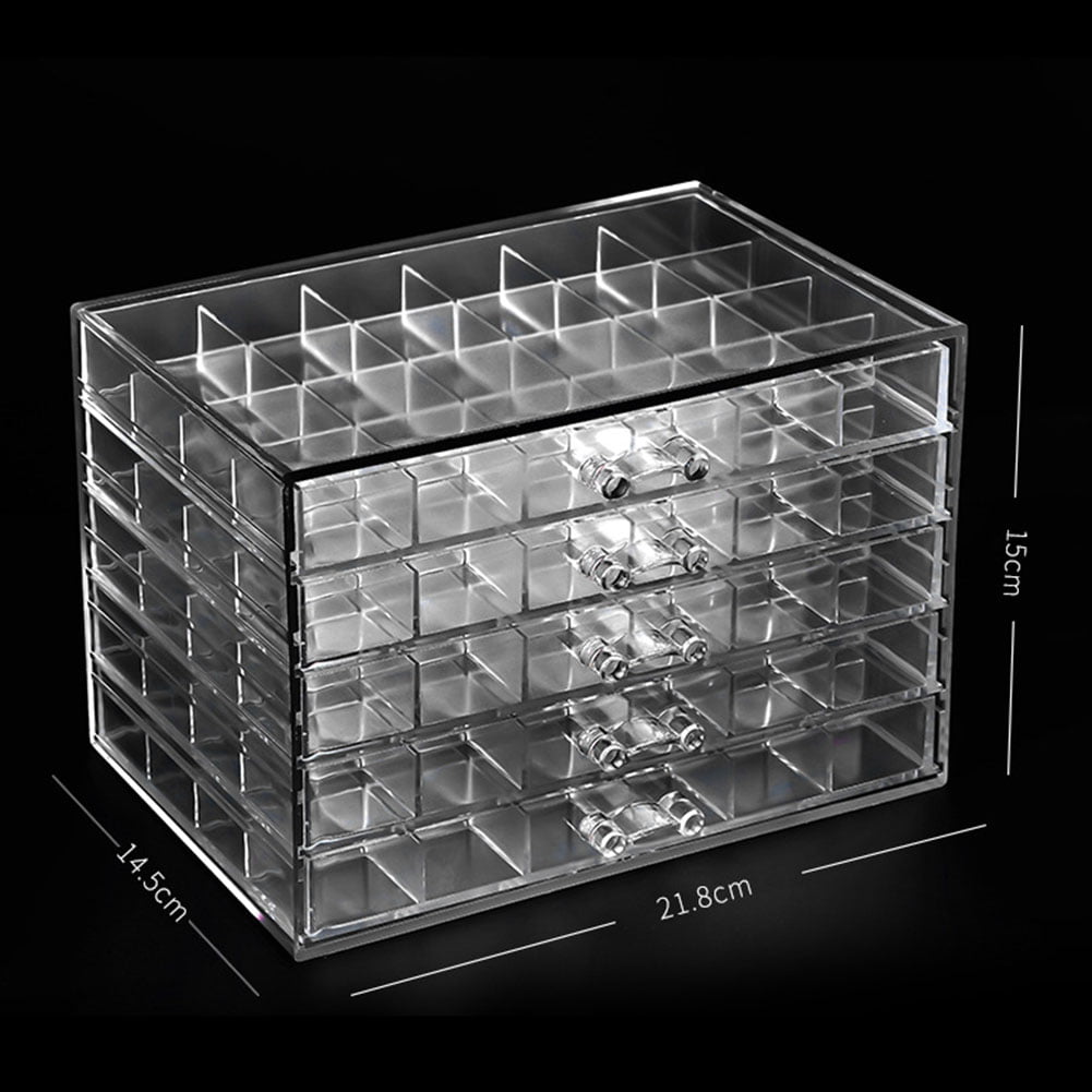 WINUS Plastic Organizer Box with 120 Grids Transparent Nail Art Storage Box, 5-Layer Drawer, Water and Dust Resistant, Elegant Appearance, Large