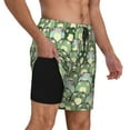 thumbnail image 3 of Goofa Cute Frog Printed Men's Swim Trunks Board Shorts Quick Dry Mens Swimming Trunks with Compression Liner,Breathable Fit Hawaii Beach Shorts-Large, 3 of 9