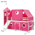 thumbnail image 4 of Aukfa Princess Low Loft Bed with Slide - Twin Size Castle Bed with Tent and Tower for Kids - Pink, 4 of 8