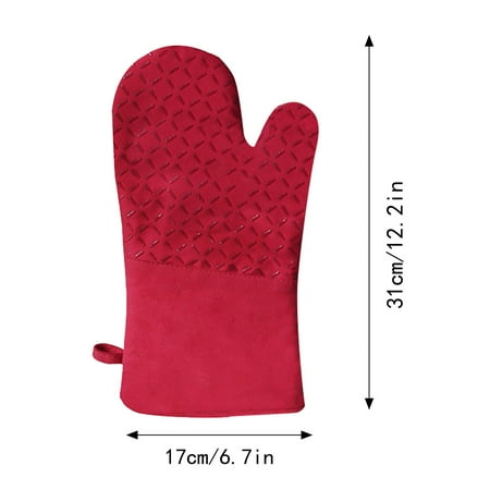 

Microwave Silicone Insulation Gloves Thickened Anti-slip Kitchen Oven Baking Anti-scalding Gloves