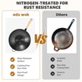 thumbnail image 5 of edx 13.5" Carbon Steel Wok Pan, Nonstick Stir-fry Pan, Pre-Seasoned Flat Bottom Chinese Wok, Compatible with Induction, BBQ & Camping Cookware, Black, 5 of 8