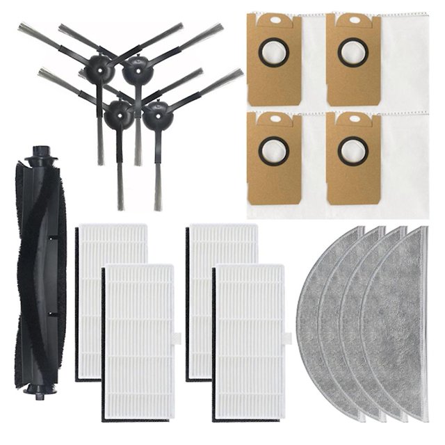 Sac à Poussière Chiffon de Vadrouille Brosse Principale Brosse Latérale Filtre pour Robot Lydsto R1