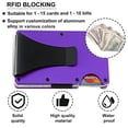 thumbnail image 4 of Notus Metal Wallet for Men Aluminum Credit Card Holde Minimalist Slim Wallet RFID Blocking Card Holder Money Clip Smart Wallet Purple, 4 of 7