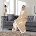 thumbnail image 2 of Nava Snuggle Hoodie Robe Cozy Super Soft Ultra Plush Micromink Sherpa Lined Wearable Blanket, 2 of 6