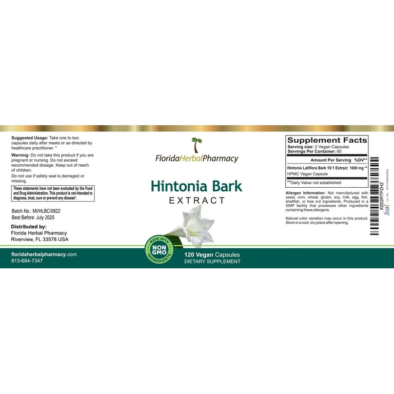 Florida Herbal Pharmacy Hintonia Latiflora Extract Capsules 10:1
