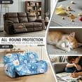 thumbnail image 6 of COEQINE Recliner Sofa Cover Polyester 3 Seater Reclining Chair Protector 8 Pieces Stretch Recliner Chair Cover Dog Couch Slipcover for Living Room, Daisy Boho Floral Tie-dye Blue, 6 of 8
