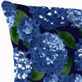 thumbnail image 5 of Jordan Manufacturing 16" x 16" Hydrangea Midnight Navy Floral Square Outdoor Throw Pillow (2 Pack), 5 of 9