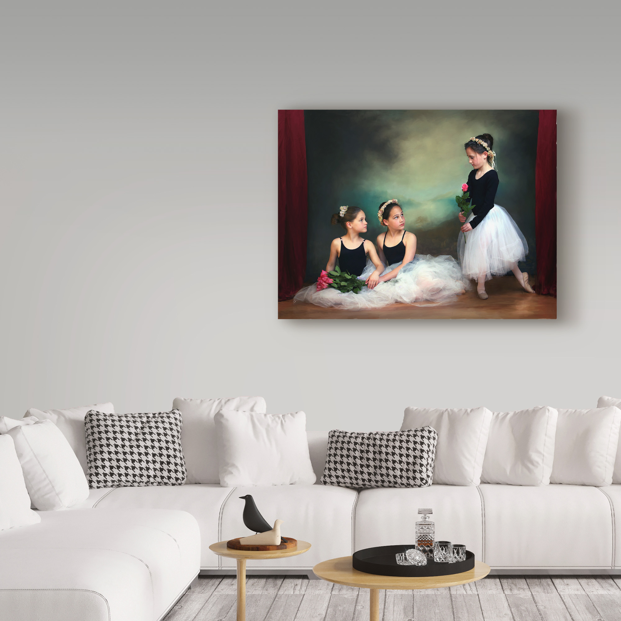 Trademark Fine Art 'Three Ballerinas' Canvas Art by Sharon Forbes