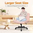 thumbnail image 2 of NEO CHAIR Criss Cross Chair with Wheels Home Office Cross Legged Armless Chairs Ergonomic Adjustable Computer Desk Task Wide Seat for Bedroom Vanity Comfy Swivel (Pink), 2 of 7