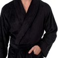 thumbnail image 2 of IZOD mens Comfort-soft Fleece Robe - Drop Needle, Black, One Size, 2 of 4