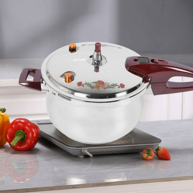 Autocuiseur 80 kPa en Acier Inoxydable Multifonction, Garde de Sécurité Multiple avec Poignée Ergonomique, Autocuiseur pour Cuisinière à Gaz et à Induction pour la Maison, Compatible avec