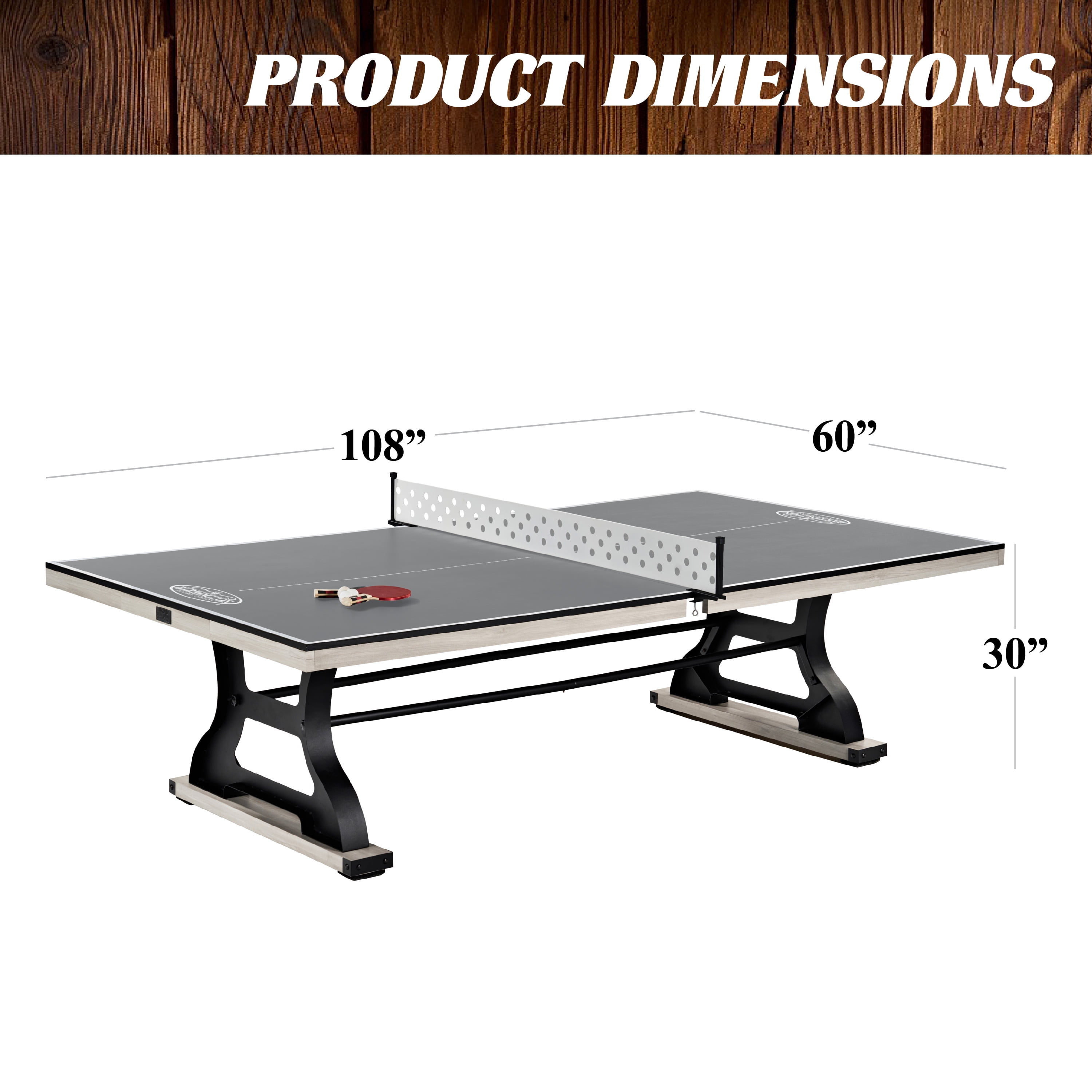 9-ft Coventry Ping Pong Tennis Table, Official Size with Metal Net and Storage Drawer by Barrington