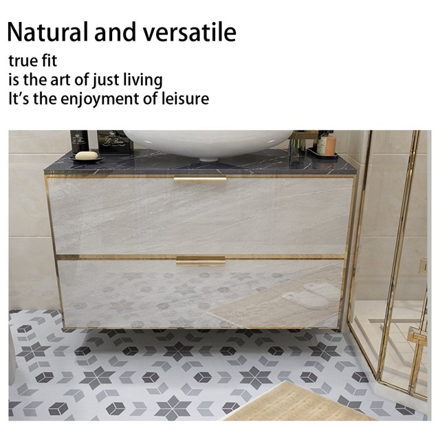Ground Stickers Modern Self-adhesive Heat-resistant Tables Decals Wear-resistant Stickers Exquisite Hexagon-Shaped Oilproof Patches Decorations Type1