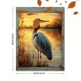 thumbnail image 3 of Qisvanset 12x16 Inch Great Blue Heron Canvas Wall Art, Lakeside Water Bird Wildlife Rustic Marshland Home Decor, 3 of 8