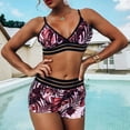 thumbnail image 6 of Floenr Two Piece Women’s Bikini Swimsuit Set,Casual Loose Double Straps Open Back Leafy Bathing Suit Swimwear, 6 of 9