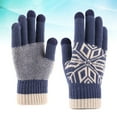 thumbnail image 3 of EeaseMX 1 par de guantes gruesos para pantalla táctil, de punto, cálidos, resistentes al viento, de invierno, para hombre (azul oscuro), 3 of 7