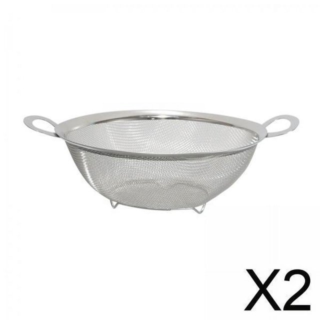 Colador para lavar arroz,Colador de malla con asas resistentes,Colador de red fina de acero inoxidable con borde ancho,Colador de malla fina para pasta,arroz y Fruta,Colador doméstico,cesta