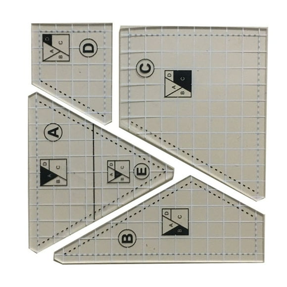 BUYISI Diy Sewing Ruler Transparent Acrylic Ruler Irregular Sewing Patchwork Ruler Of Patchwork Measuring Cloth Cutting Template Tools 4Pcs