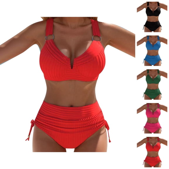 Two Piece Swimsuit for Women High Waisted Bikini Push Up Bathing Suit Tummy Control Swimwear Comfortable Beach Vacation Outfit