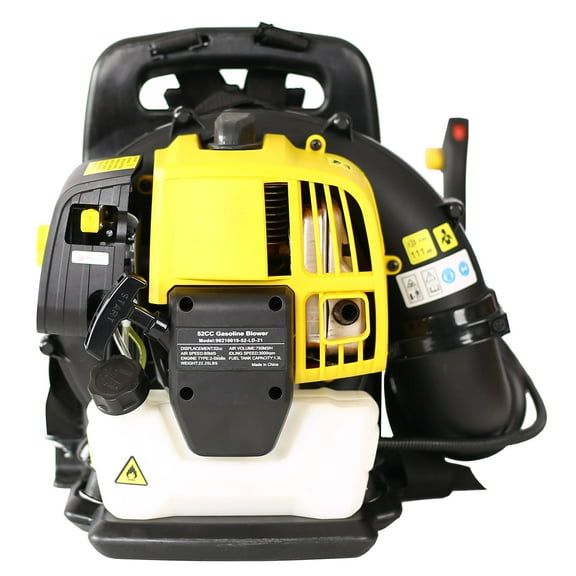 Gasoline Blower, Backpack Leaf Blower, Gas-Powered Cordless Leaf Blower, 52cc 2-Cycle Engine, 530CFM, 248MPH, Black & Yellow