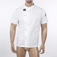 thumbnail image 2 of Riismen Men Women Chef Coats Professional Chef Jacket Kitchen Restaurant Hotel Cooking Working White Short Sleeve M, 2 of 7