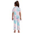 thumbnail image 3 of Barbie Girls Short Sleeve Notch Collar Top and Pants Pajama Set, 2-Piece, Sizes 4-12, 3 of 5