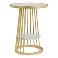 thumbnail image 4 of Furniture of America Mandy 1-Shelf Metal White and Gold End Table, 4 of 10