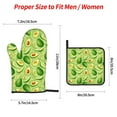 thumbnail image 2 of Cauagu Green Avocado Print Oven Mitts and Pot Holders 4 pcs Set,Extra Thicken Long Kitchen Oven Glove Potholders BBQ Gloves-Oven Mitts and Pot Holders(11 Inch), 2 of 6