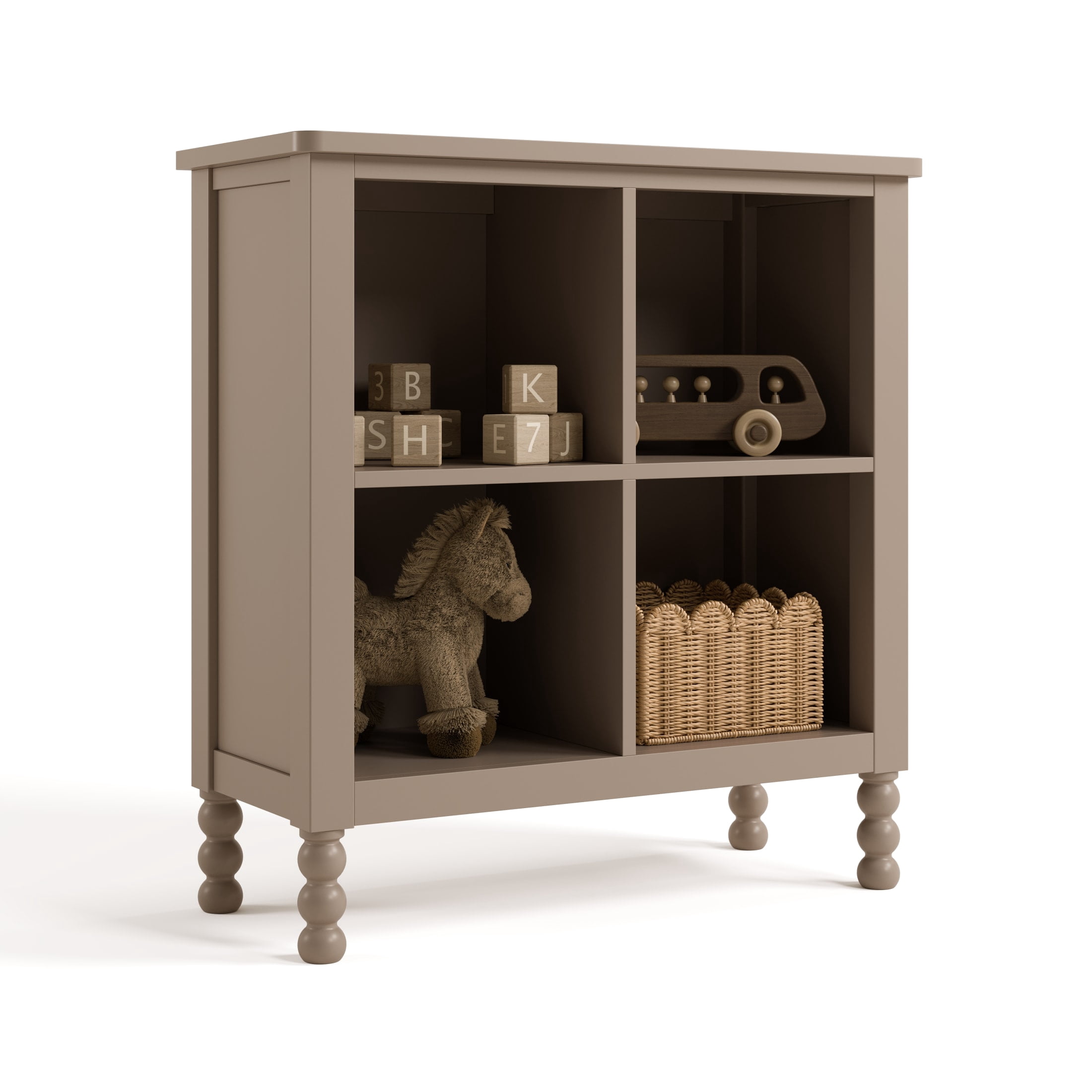 Art of Nursery by Storkcraft Rio 4 Cube Storage Organizer Kids Bookcase - Taupe