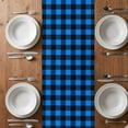 thumbnail image 6 of Black Blue Plaid Table Runner - 60 Inch Long, Kitchen Dining Table Runner Dresser Scarves, Country Buffalo Checked Gingham Farmhouse Decor for Coffee Tables Wedding Party Banquet, 6 of 8